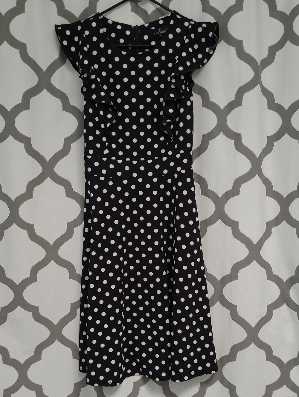 Black & White Polka Dot Ruffled Dress